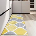 thumbnail image 4 of Yellow and Gray Geometric Quatrefoil Pattern Kitchen Rug Mat,Kitchen Runner Rugs Non Skid Washable,Decorative Kitchen Floor Mats for Kitchen,Sink,Laundry,17"X47", 4 of 5