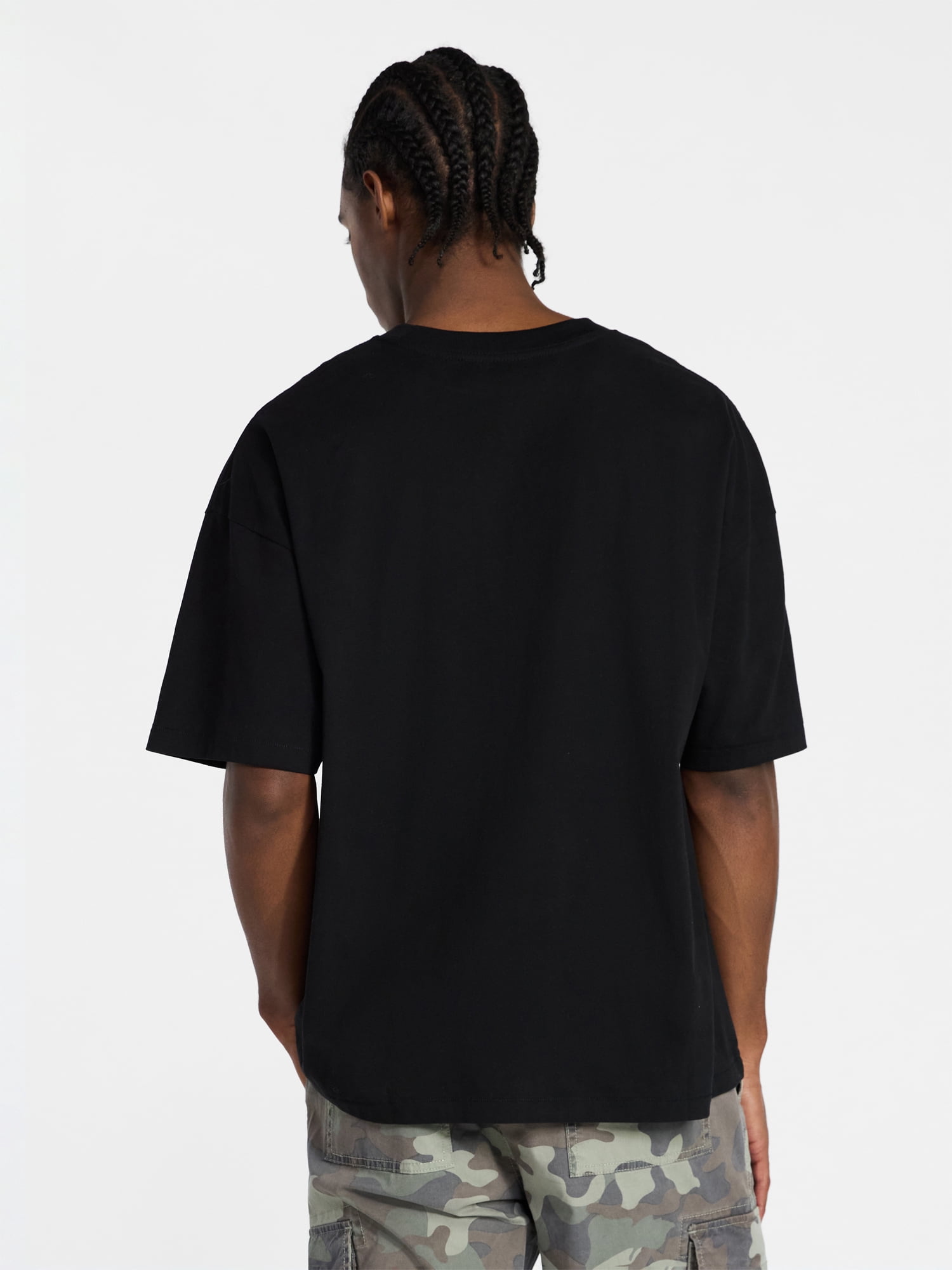 No Boundaries Men's Oversized Boxy Tee with Short Sleeves, XS-4XLT