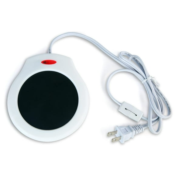 Electric Mug Warmer for Coffee Tea Cocoa Soup, Desktop Beverage Heater with Scented Candle Warming, Home Office Winter Gift (White and Black)