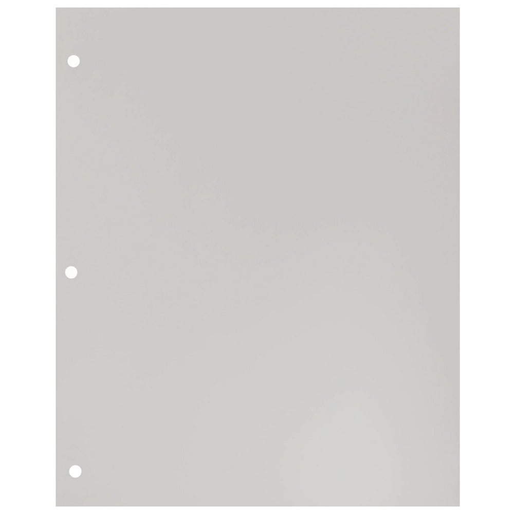 JAM Paper Glossy 3 Hole Punch Folders, Silver, 50/Pack