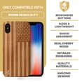 thumbnail image 7 of Case Yard Wooden Case Outside Soft TPU Silicone, Slim Fit Shockproof Wood Protective Phone Cover for Girls Boys Men and Women, Supports Wireless Charging American Flag Design case for iPhone-XS-Max, 7 of 7