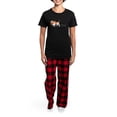thumbnail image 4 of CafePress - Basset Hound Places Women's Dark Pajamas - Women's Short Sleeve Print T-Shirt and Pants Dark Cotton Pajama Set, 4 of 7