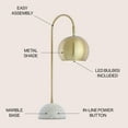 thumbnail image 4 of JONATHAN Y Stephen 23.5" Metal/Marble LED Table Lamp, Brass Gold/White, JYL6000A, 4 of 8