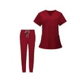 thumbnail image 4 of Conjunto de uniformes exfoliantes Yinane Ropa de trabajo Rojo XL Uniforme de enfermera, 4 of 8