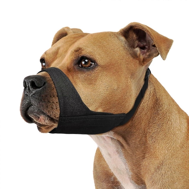Pitbull Muzzle - Soft Anti-Barking Chewing Mouth Guard for Medium Large American Bully Bulldog Boxers Rottweilers