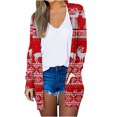 thumbnail image 1 of Fridja Mode Femme T-Shirt à Manches Longues Automne Ouvert devant Cardigan de Noël Ample Blouse Imprimée Manteau Hauts, 1 of 6
