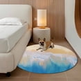 thumbnail image 3 of Area Rug 36in, Abstract Ocean Beach Wave Blue Sea Floor Carpet Living Room Rug, Seaside Painting Artwork Non-Slip Welcome Mat Indoor Rugs for Bedroom Dining Room, 3 of 9