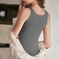 thumbnail image 4 of Fanxing Womens Tank Tops with Built in Bra Strap Camisole Shelf Bra Cotton Undershirts Layering Tank Tops Dark Gray,S, 4 of 7