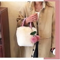 thumbnail image 5 of Women Tote Bag With Chain - Soft Plush Shoulder Bag Cute Crossbody Bag And Cherry Pendant For Girls Womens, 5 of 5