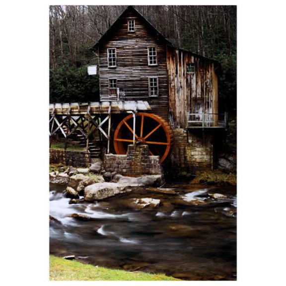 Yosemite Home Decor 'River Mill' Glass Photographic Print in Multi-Color