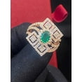 thumbnail image 5 of Pave 3.20 Cts Round Brilliant Cut Diamonds Emerald Cocktail Party Ring In Hallmark 14K Rose Gold, 5 of 13