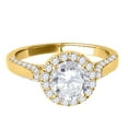 thumbnail image 2 of Mauli Jewels Engagement Rings for Women 1 Carat Halo Unique Design Engagement Diamond Ring Crafted 4 prong 14k Solid Yellow Gold, 2 of 7