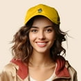 thumbnail image 4 of Dalix Sorcerer Frog Embroidered Cap Cotton Baseball Cute Cool Dad Hat Womens in Gold, 4 of 5