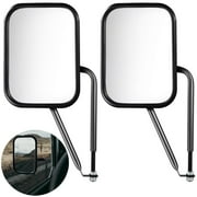 Exterior Mirrors Compatible with Jeep, Rearview Mirrors Anti-shake, Doors Off Wider View Mirror Easy-to-install Door Hinge Mirror