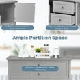 thumbnail image 6 of Giantex Buffet Sideboard, Wood Console Table w/2 Drawers and 2 Storage Cabinets, Ideal for Living Room Kitchen Dining Room Hallway, Gray, 6 of 10