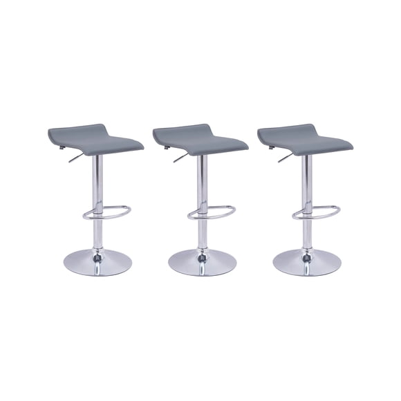 Set de 3 Bancos Altos Giratorios EKE LIFE HOME Cocina Color Gris