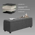 thumbnail image 3 of 38-inch Dark Grey Fabric Storage Ottoman Bench with Hinged Lid - Long End of Bed Bench for Bedroom, Living Room & Entryway, Footrest Seat Trunk, 3 of 14