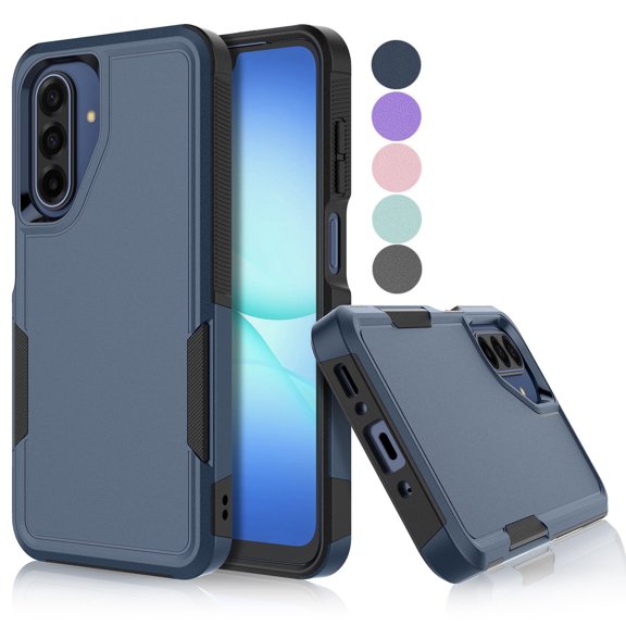 For Samsung Galaxy A26 5G Case, Shockproof Heavy Duty Rugged Cell Phone Case for Samsung Galaxy A26 5G, Tekcoo Military Grade Protection Dual Layer Sturdy Cover Slim Bumper - Navy Blue