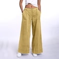 thumbnail image 2 of MIXUE Jeans For Women Solid Color Fashionable Low Waist Denim Pants Elastic Waist Stylish Trousers Streetwear,Yellow,M, 2 of 9