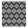 thumbnail image 3 of Trellis Shower Curtain, Illustration of Flourishes and Squares with Stripes Vintage Feels, Fabric Bathroom Set with Hooks, 69W X 70L Inches, Charcoal Grey and White, by Ambesonne, 3 of 3