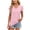 Pink, variant on Lopecy-Sta Summer Tops for Women Casual Fashion V Neck T Shirts Trendy Rolled Short Sleeve Workout Tunics Loose Eyelet Tees