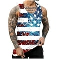 thumbnail image 5 of Mens 4th of July Tank Tops Mens American Flag Tank Tops Mens Red White and Blue Top Red White and Blue Tank Top Memorial Day Tank Mens Independence Day Printed Vests Casual Sleeveless Round Neck Tank, 5 of 7