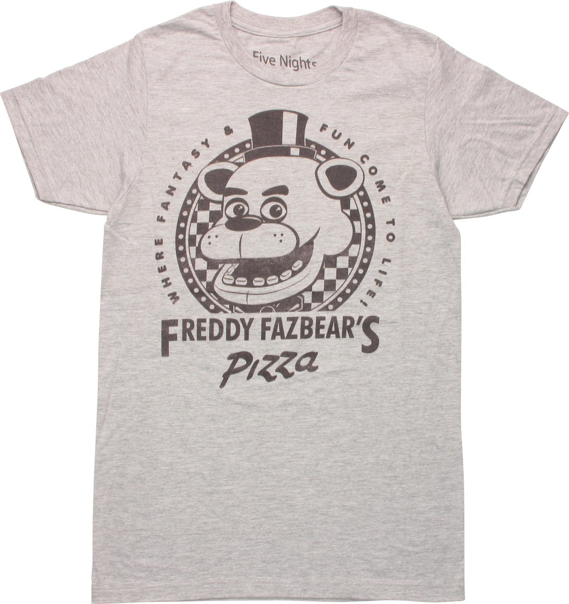 Five Nights at Freddys Fazbears Pizza Boys Gray T-Shirt