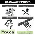 thumbnail image 3 of Homacer Black Rustic Double Track U-Shape Bypass Sliding Barn Door Hardware Kit, for Two/Double Doors, 11ft Long Flat Track, Diamond Design Roller, Heavy Duty, for Interior & Exterior Use, 3 of 6