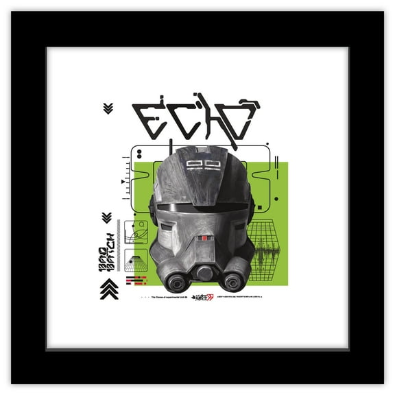 Gallery Pops Star Wars: Bad Batch - Echo Clone Trooper Wall Art, Black Framed Version, 12" x 12"