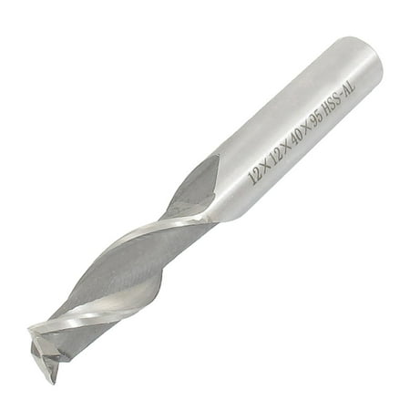 

Unique Bargains Straight Shank 2-Flutes End Mill Milling Cutter 12mm x 12mm x 40mm x 95mm
