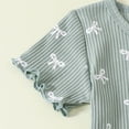 thumbnail image 7 of Xyant Toddler Baby Girl Outfits Floral Summer Clothes Infant Spring Waffle Short Sleeve Shirt Tops Cute Shorts Set (Green,12-18 Months), 7 of 7