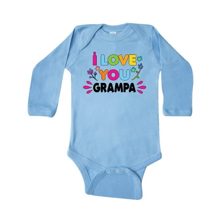 

Inktastic I Love You Grampa with Flowers Gift Baby Girl Long Sleeve Bodysuit