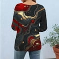 thumbnail image 6 of Ladies Tshirts Graphic Loose Fit Tops for Women 3/4 Length Sleeve Boat Neck Spandex Lounge Summer Fall Shirts 2026, 6 of 7