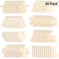 thumbnail image 1 of 80 Pcs Wooden Pendants Christmas Tree Pendants, 8 Kinds, 1 of 4