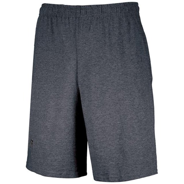 Adult Basic Cotton Pocket Shorts, Black Heather - 2XL