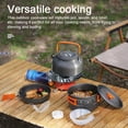 thumbnail image 3 of Kit Camping Hiking Cookware Set Outdoor Portable Picnic Cookware Kit Alumina Pot Frying Pan Set Travel Cooking Accessory, 3 of 6