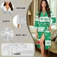 thumbnail image 6 of Yuyamidu Snowflake Robe for Women Long Dressing Gown Xmas Tree Mid-Length Robes Size XL Christmas Bathrobe with Waist Belt Green Long Sleeve Housecoat for Sleeping, 6 of 7