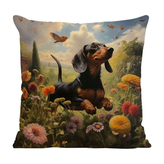 JoyMoreHome Cute Dog Pattern Printed Pillow Cover, 18x18 Inch Soft Durable Animal Theme Decorative Pillowcase, for Sofa, Bedroom, Livingroom, Car