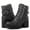 Grey-21YY16, variant on Globalwin Combat Boots For Women Low Heel Black Ankle Boots 7.5M