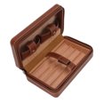 thumbnail image 2 of Humidificador de cigarros, humidificador portátil marrón con revestimiento de madera de cedro, caja de cigarros de viaje con bolsa de almacenamiento para viajes, 2 of 8