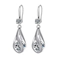 thumbnail image 5 of SmartBy Silver Teardrop Earrings for Women Cubic Zirconia Drop Dangle Earrings Wedding Jewelry Accessory for Brides, 5 of 7