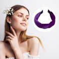 thumbnail image 6 of Unique Bargains Velvet Knotted Headbands Hairband for Women 1.2 Inch Wide 1 Pcs Purple, 6 of 7