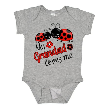 

Inktastic My Grandad Loves Me Cute Ladybugs Gift Baby Boy or Baby Girl Bodysuit
