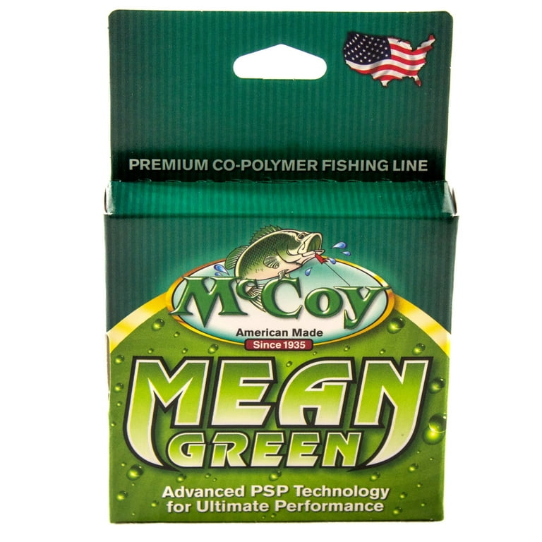 McCoy Mean Green Premium CoPolymer Monofilament Fishing Line (15lb Test  (.015 Dia) - 125 Yards)