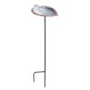Achla Designs Aspen Leaf Birdbath w/Stake, 12.5 Inch Long, Antique Brass Plated