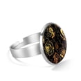 thumbnail image 2 of PhooArto Golden Roses Flower Silhouette Pattern Stainless Steel Rings for Women, Open Adjustable Ring Promise Ring Jewelry Gifts, 2 of 5