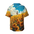 thumbnail image 4 of Goofa Clear Sky Sunflower Printed Men's Casual Short-sleeved Shirt,Lightweight Breathable Button-down,Summer Casual men's top,Versatile Fashion shirt-X-Large, 4 of 7