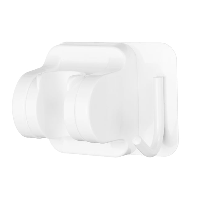 Soporte de ducha de 1 pieza con gancho, soporte adhesivo para ducha montado en la pared (blanco)