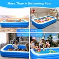 thumbnail image 6 of Large Inflatable Swimming Pool for Kids and Adults, Blue Rectangle Pool 120" x 72" x 22", 6 of 8