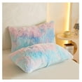 thumbnail image 6 of TiaGOC Fluffy Tie Dye Comforter Cover Queen Set，Faux Fur Comforter Set 3 Pieces(1 Plush Duvet Cover +2 Shaggy Pillowcases) Faux Fur Tie Dye Bedding Sets Queen,Solid Color (Tie Dye Blue, Queen), 6 of 9